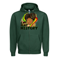Sports Green I am black history Zipper Hoodie - FaDigitalArtStudio