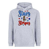 Heather Grey stars & stripes Heavyweight Hoodie - BundleAndBundleShop