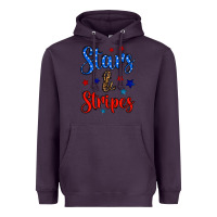 Plum stars & stripes Heavyweight Hoodie - BundleAndBundleShop