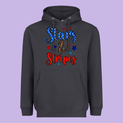 Stars & Stripes Heavyweight Hoodie Designed By Bundleandbundleshop