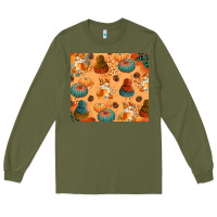 Army Green Fall Pumpkins Autumn Coffee Long Sleeve Tee - texasbilliewilder
