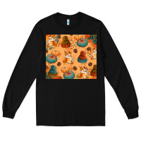 Black Fall Pumpkins Autumn Coffee Long Sleeve Tee - texasbilliewilder
