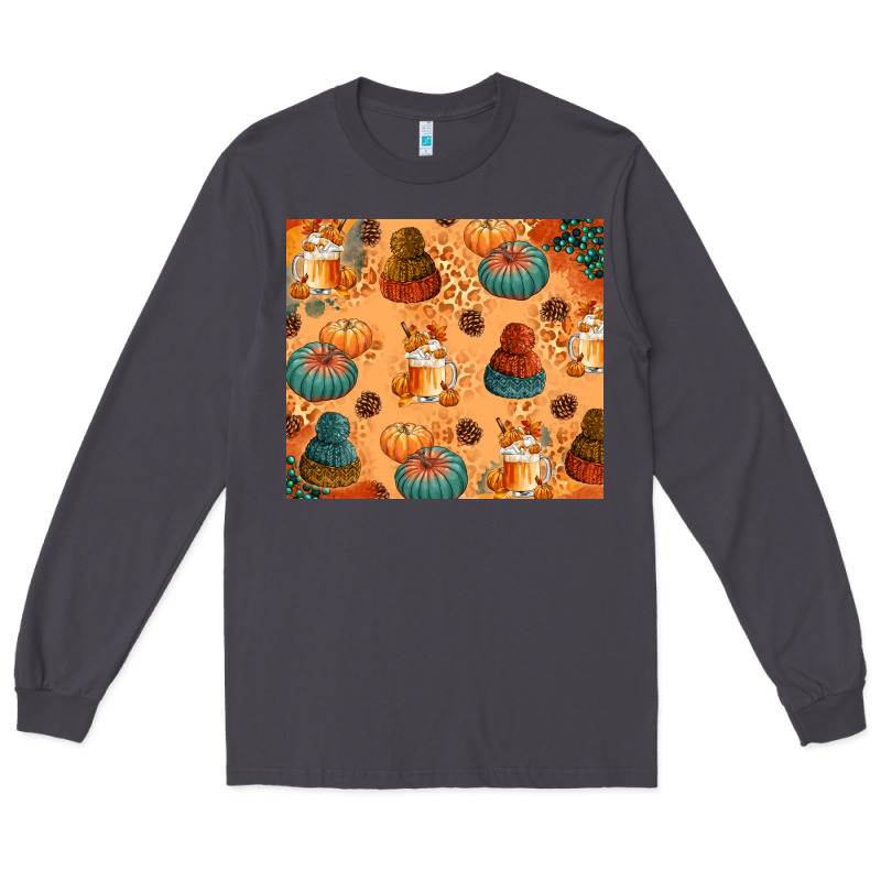 Fall Pumpkins Autumn Coffee Long Sleeve Tee by texasbilliewilder | Teevron