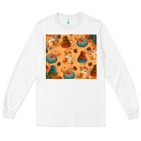 White Fall Pumpkins Autumn Coffee Long Sleeve Tee - texasbilliewilder