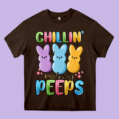 Chillin' With My Peeps Heavy Core Tee Designed By Maliassmallbusiness