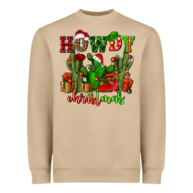 Howdy Christmas With Cactusses Heavyweight Sweatshirt by CowGirlArtShop | Teevron