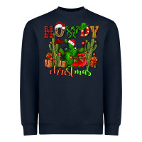 Navy howdy christmas with cactusses Heavyweight Sweatshirt - CowGirlArtShop