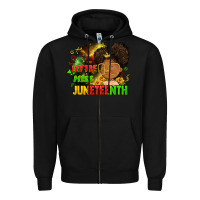Black Little miss Juneteenth Zipper Hoodie - FaDigitalArtStudio