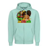 Seafoam Little miss Juneteenth Zipper Hoodie - FaDigitalArtStudio