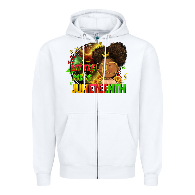 Little Miss Juneteenth Zipper Hoodie by FaDigitalArtStudio | Teevron