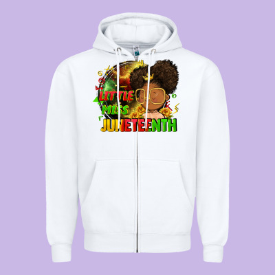 Little Miss Juneteenth Zipper Hoodie Designed By Fadigitalartstudio