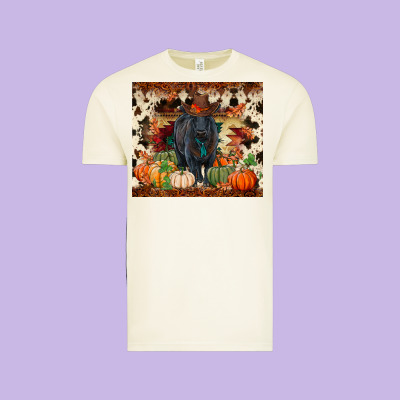 Fall Black Angus Vintage Tee Designed By Ranaportraitstore