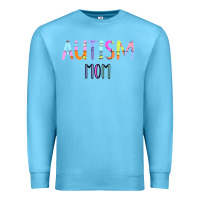 Ocean Blue Titi Pretty Art Autism Mom Premium Sweatshirt - CowhideDigitalArt