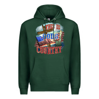 Sports Green This is gods country Premium Hoodie - FaDigitalArtStudio
