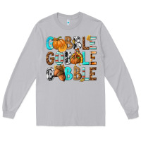 Moon Dust Gobble Gobble Gobble with Turkey Long Sleeve Tee - texasbilliewilder