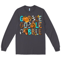 Smoke Gobble Gobble Gobble with Turkey Long Sleeve Tee - texasbilliewilder