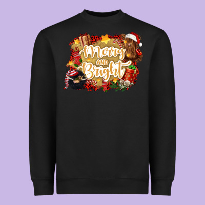 Merry And Bright Heavyweight Sweatshirt Designed By Cowgirlartshop