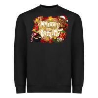 Black merry and bright Heavyweight Sweatshirt - CowGirlArtShop