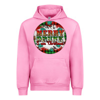 Fuchsia Pink Merry Drunk I'am Christmas Urban Hoodie - Artiststas