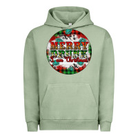 Pigment Oil Green Merry Drunk I'am Christmas Urban Hoodie - Artiststas