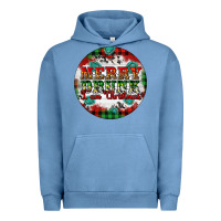 Pigment Pebble Blue Merry Drunk I'am Christmas Urban Hoodie - Artiststas