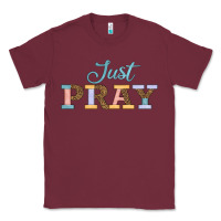 Burgundy Just Pray Classic Tee - JahusDesignShop