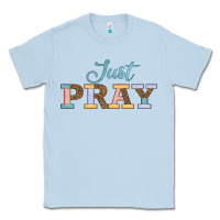 Dusty Blue Just Pray Classic Tee - JahusDesignShop