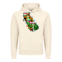 Vintage Artic California Map Sunflower Cactus Serape Vintage Hoodie - RanaPortraitStore