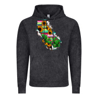 California Map Sunflower Cactus Serape Vintage Hoodie | Teevron