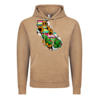 Vintage Coffee California Map Sunflower Cactus Serape Vintage Hoodie - RanaPortraitStore