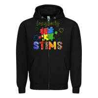 Black Everybody stims Zipper Hoodie - FaDigitalArtStudio