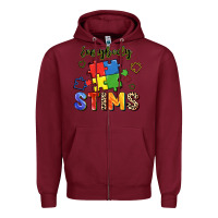 Burgundy Everybody stims Zipper Hoodie - FaDigitalArtStudio