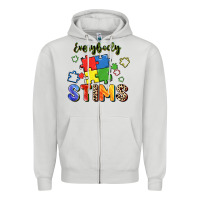 Dove Grey Everybody stims Zipper Hoodie - FaDigitalArtStudio
