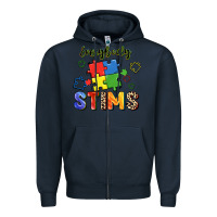 Navy Everybody stims Zipper Hoodie - FaDigitalArtStudio