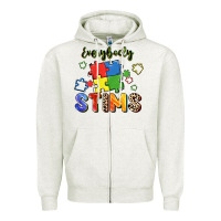 Oatmeal Heather Everybody stims Zipper Hoodie - FaDigitalArtStudio