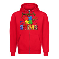 Red Everybody stims Zipper Hoodie - FaDigitalArtStudio