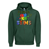 Sports Green Everybody stims Zipper Hoodie - FaDigitalArtStudio