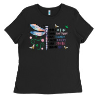 Black dragonfly smile tink give laugh love dream Ladies Tee - MaliasSmallBusiness