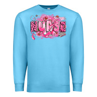 Ocean Blue breast cancer nurse Premium Sweatshirt - LillyAllenDesigns