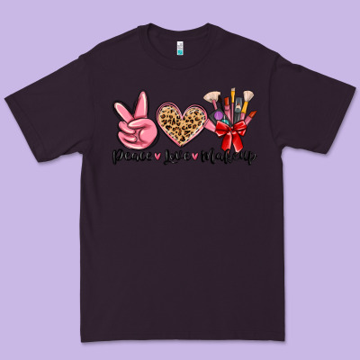 Peace Love Makeup Premium Tee Designed By Maliassmallbusiness
