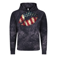 Cloud Black Vintage American Flag Lips Vintage Hoodie - Bettercallsaul
