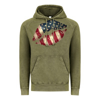 Vintage Olive Vintage American Flag Lips Vintage Hoodie - Bettercallsaul