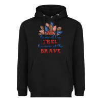 Black home of the free because of the brave Heavyweight Hoodie - BundleAndBundleShop