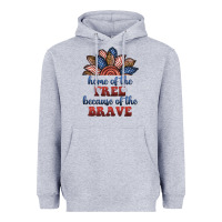 Heather Grey home of the free because of the brave Heavyweight Hoodie - BundleAndBundleShop
