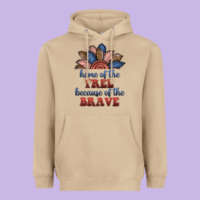 Home Of The Free Because Of The Brave Heavyweight Hoodie Designed By Bundleandbundleshop