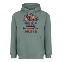 Sage home of the free because of the brave Heavyweight Hoodie - BundleAndBundleShop