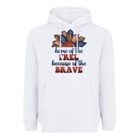 White home of the free because of the brave Heavyweight Hoodie - BundleAndBundleShop