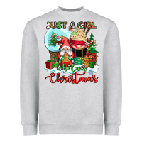 Heather Grey just a girl who loves christmas Heavyweight Sweatshirt - CowGirlArtShop