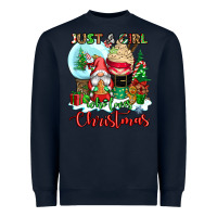 Navy just a girl who loves christmas Heavyweight Sweatshirt - CowGirlArtShop
