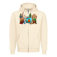 Sandshell Camping Coffee Cups Zipper Hoodie - FaDigitalArtStudio
